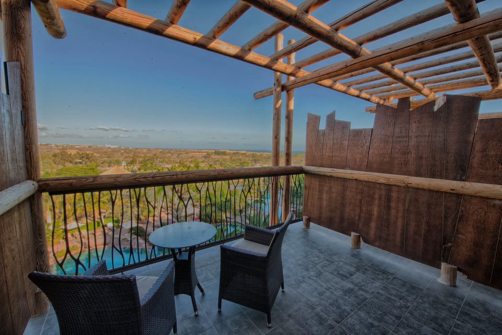 terrasse doppelzimmer standard blick lopesan baobab