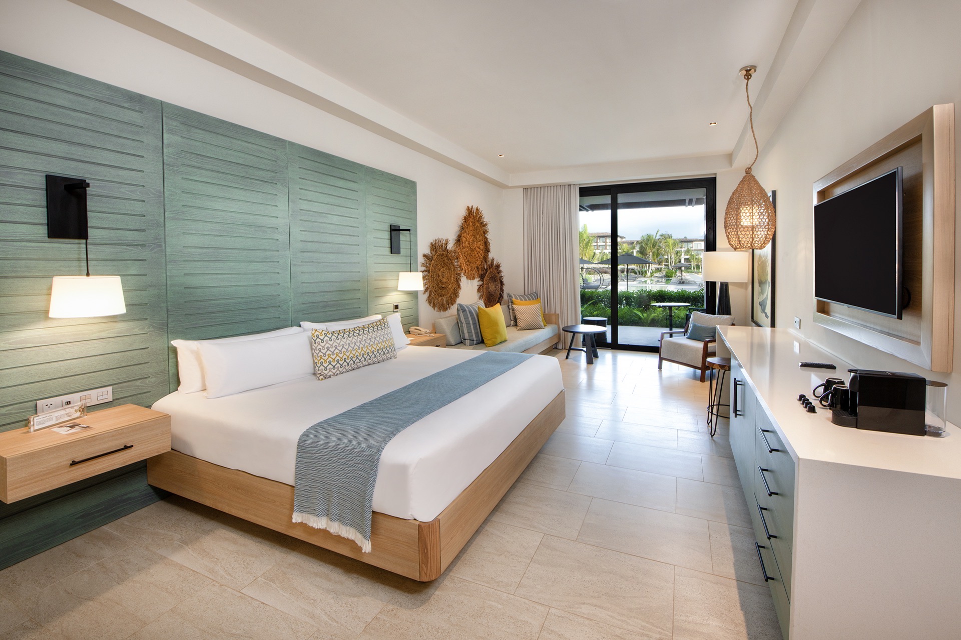 bett adults king pool view junior suite lopesan costa bavaro resort, spa & casino